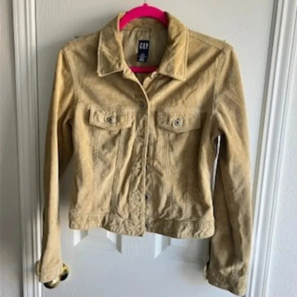 Ladie's/Teens GAP Cow Split Leather Jacket Y2K Size Small - Picture 1 of 5